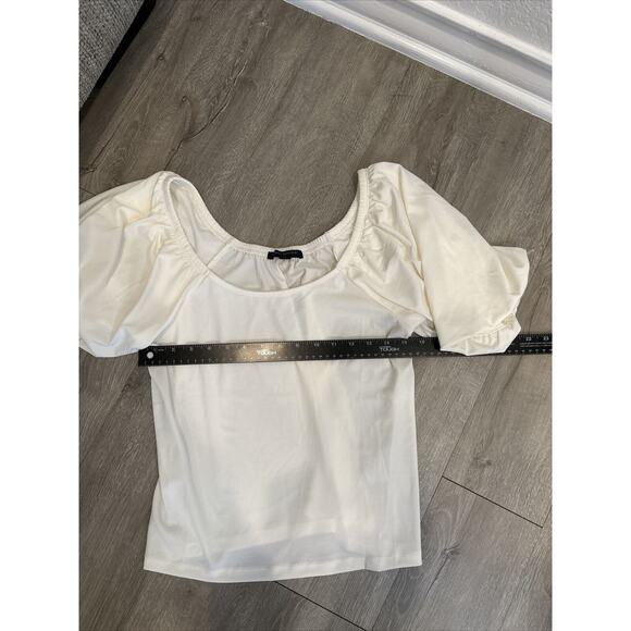 Women’s White Blouse Small Puff Sleeve NWT‎ Banana Republic X Reprive - Picture 6 of 6